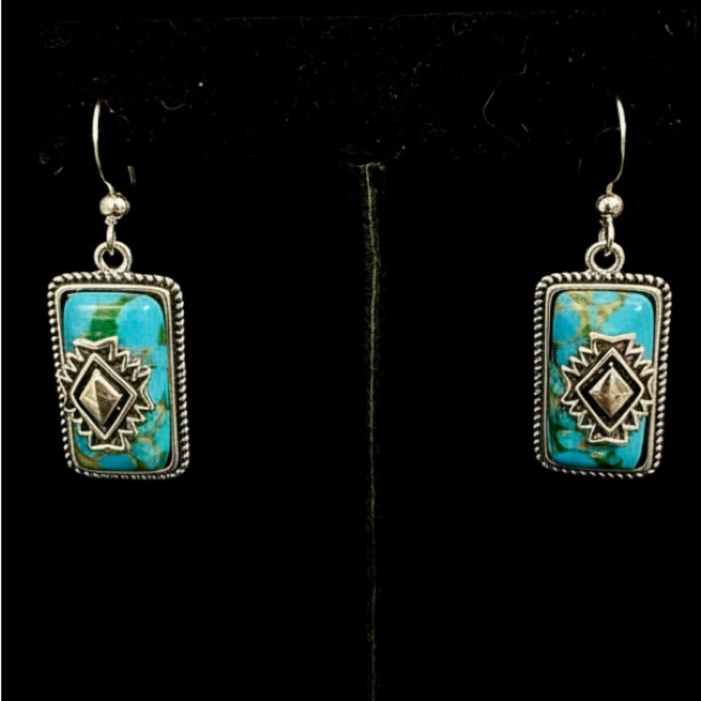 Turquoise and Silverâ Dangle Earrings